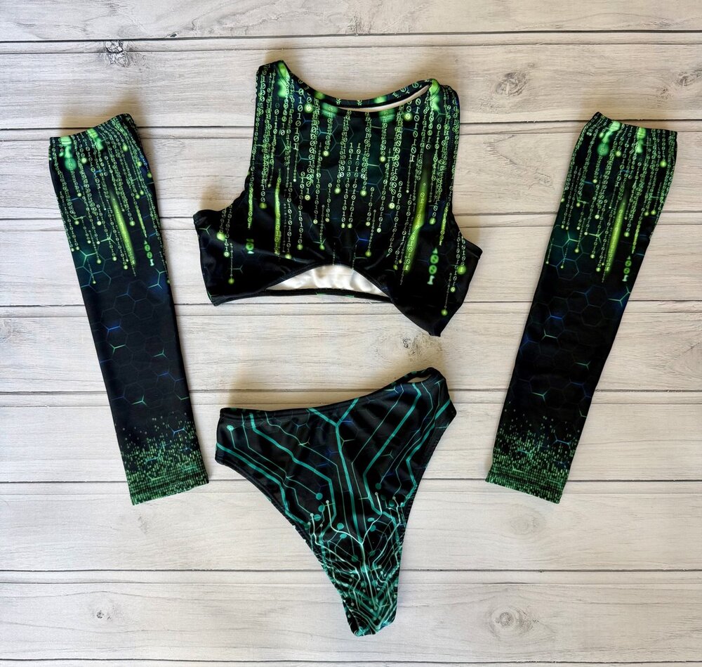Freedom Rave Wear Teal Singularity Set | NWOT | SMALL